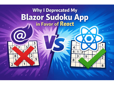Featured image for Why I Deprecated My Blazor Sudoku App in Favor of React