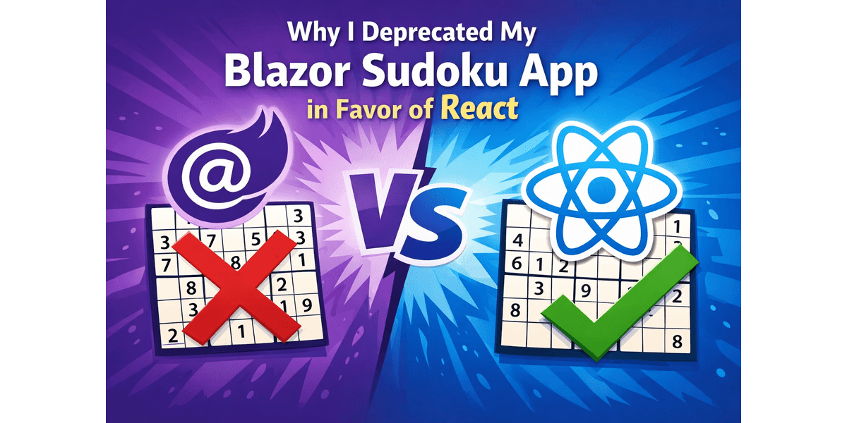 Featured image for Why I Deprecated My Blazor Sudoku App in Favor of React